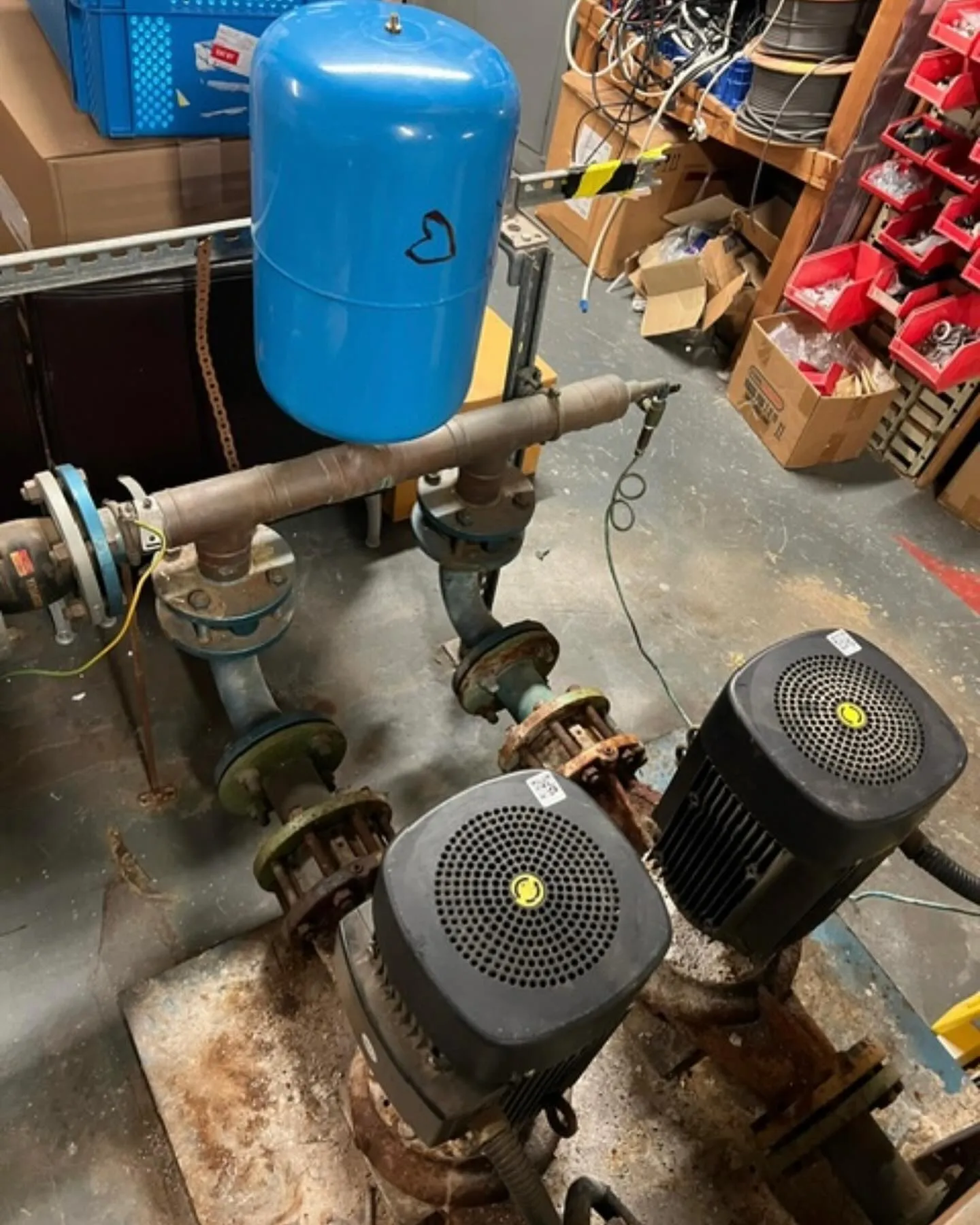 A couple of machines that are on a table.